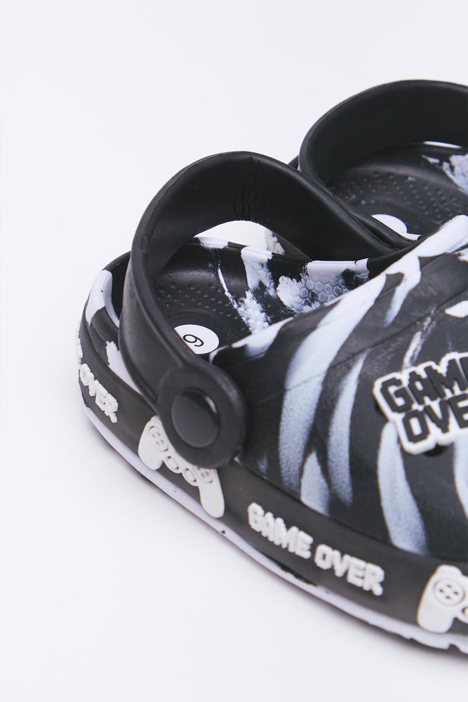 Black & White Foxing Light Up Clogs (3)