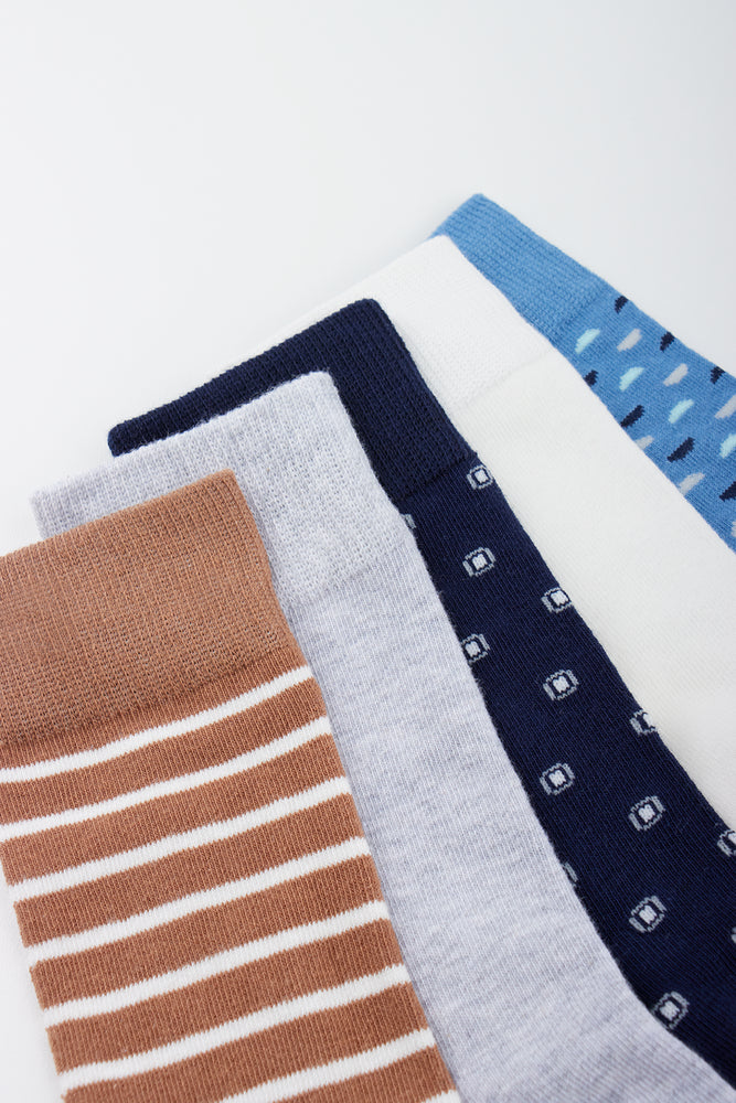 5 Pack Patterned Crew Socks (1)