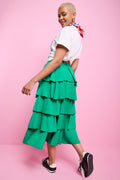 ME&B Green Tiered Maxi Skirt (2)