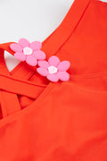Red Floral Detail Bikini Set (1)
