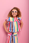 ME&B Rainbow Stripe Woven Set
