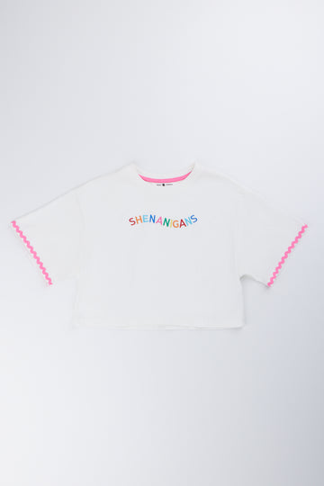 White Shenanigans Graphic T-Shirt