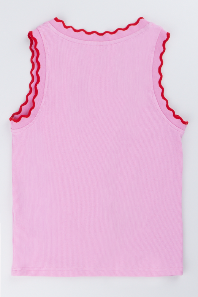 Dusty Pink Ribbed Vest (2)