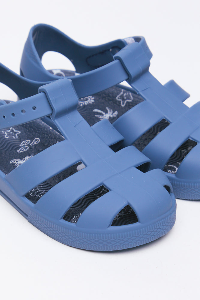 Navy Blue Fisherman Jelly Sandals (2)