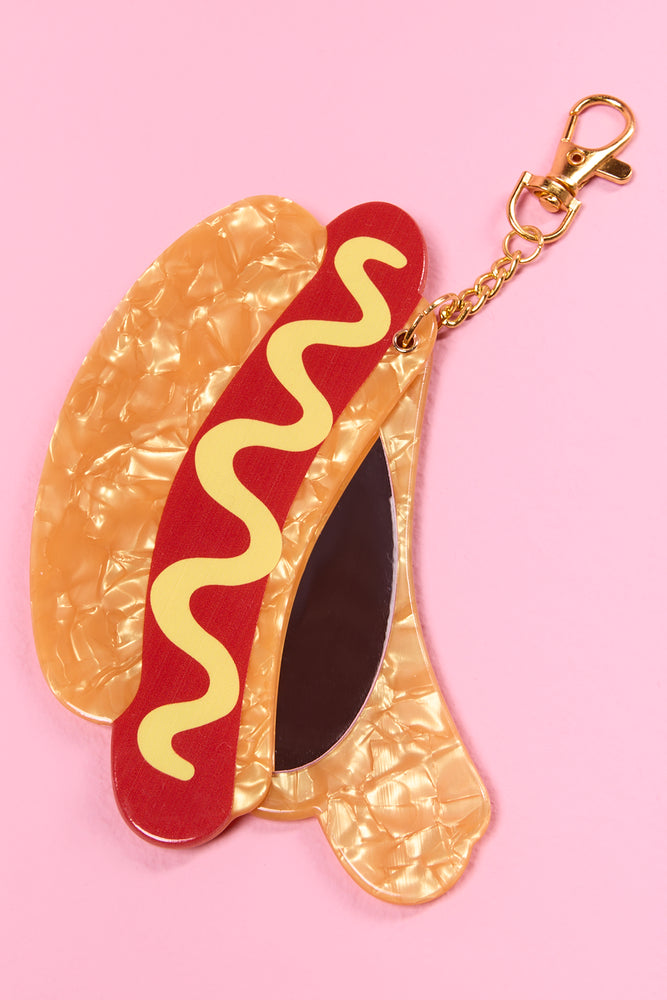 ME&B Fun Hot Dog Acrylic Bag Charm (1)