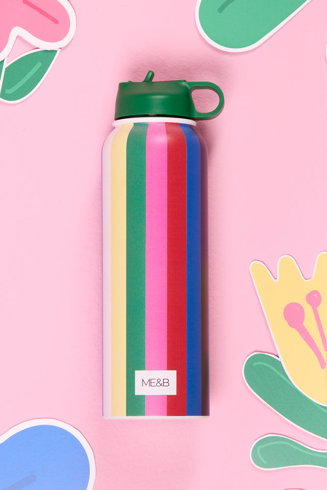 ME&B Multi Stripe Water Bottle