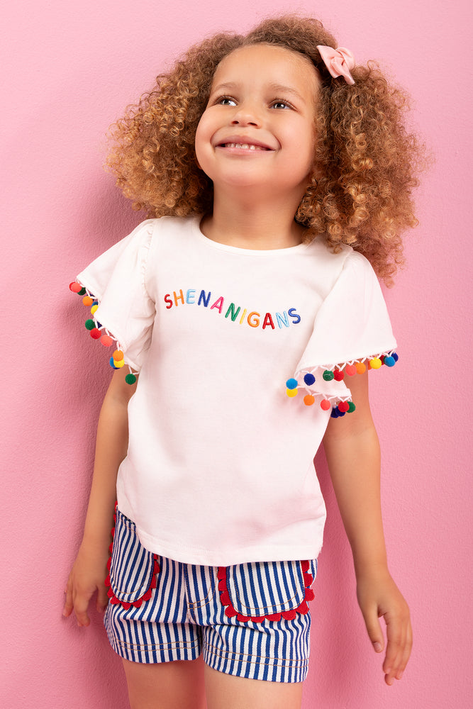 ME&B Shenanigans Pom Pom T-Shirt