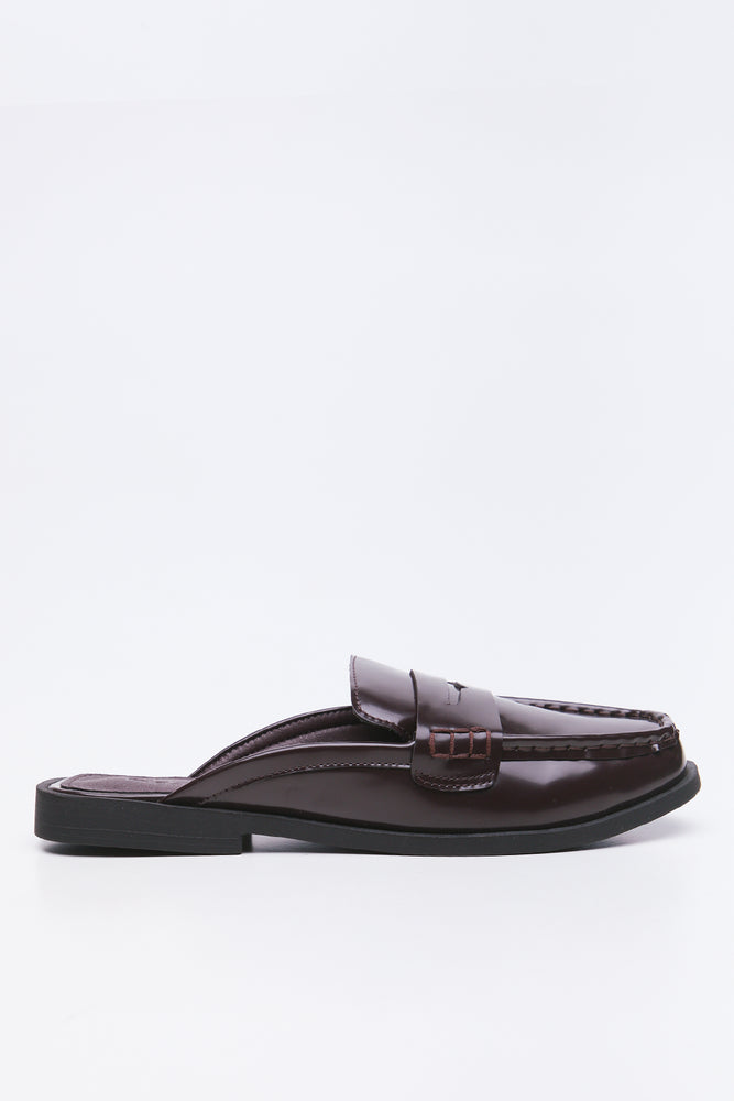 Dark Brown Patent Slip On Loafers (1)