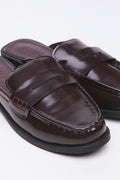 Dark Brown Patent Slip On Loafers (2)