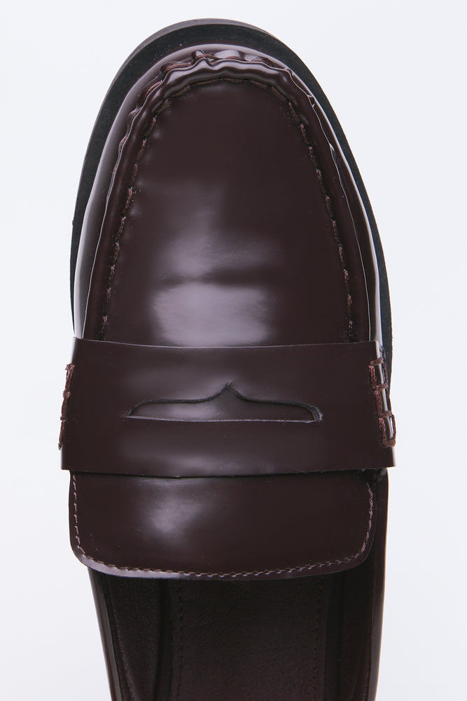 Dark Brown Patent Slip On Loafers (4)