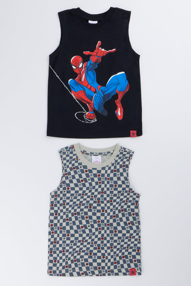 2 Pack Black & Grey Spider-Man Vests