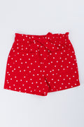 Red Polka Dot Woven Shorts