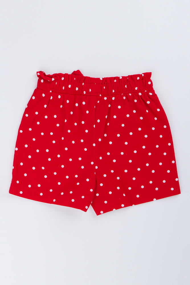 Red Polka Dot Woven Shorts (2)
