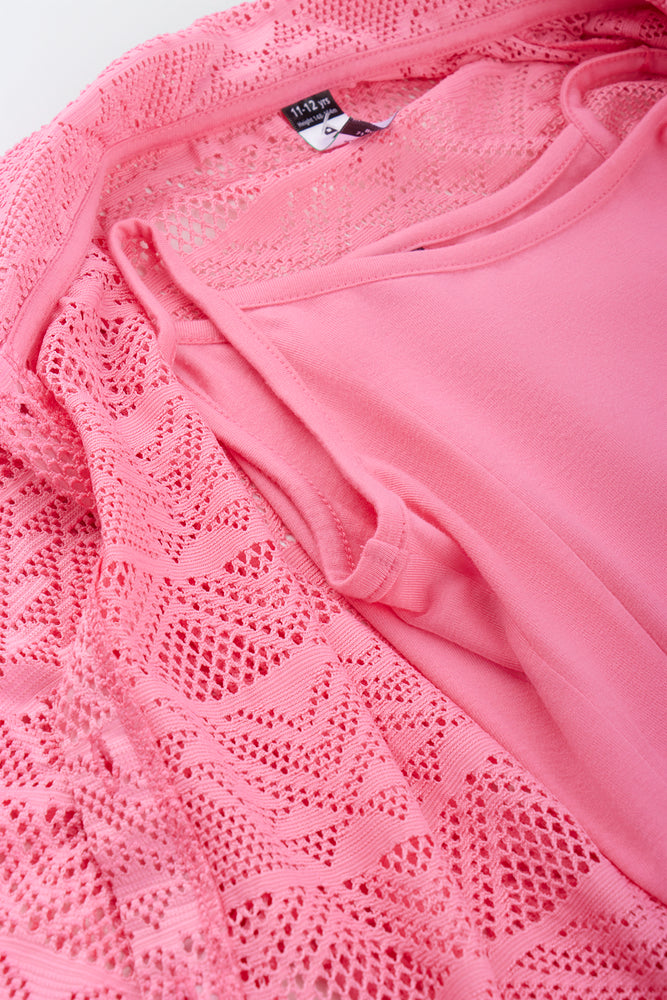 Pink Crocheted Boxy Shirt (2)