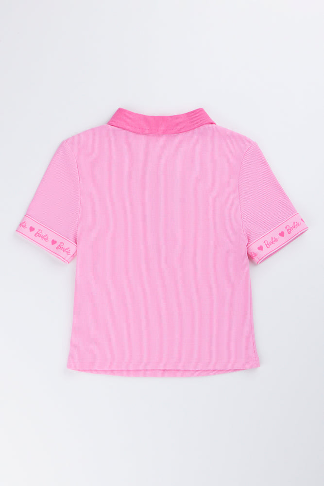 Pink Barbie Collared Shirt (2)