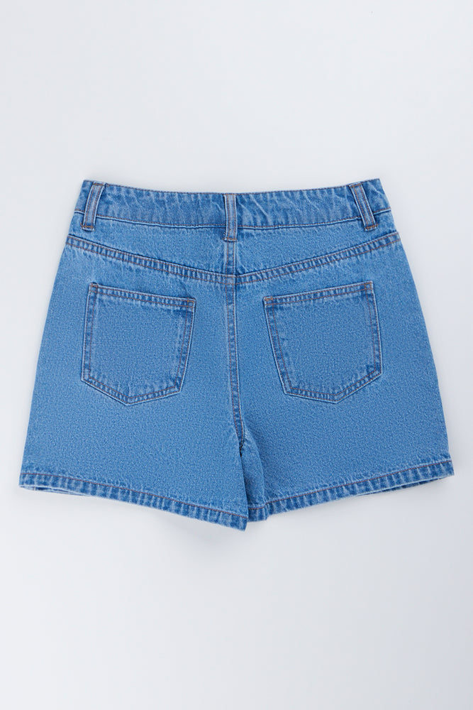 Blue Star Patch Denim Skort (2)