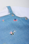 Denim Embroidered Pinafore Dress (1)