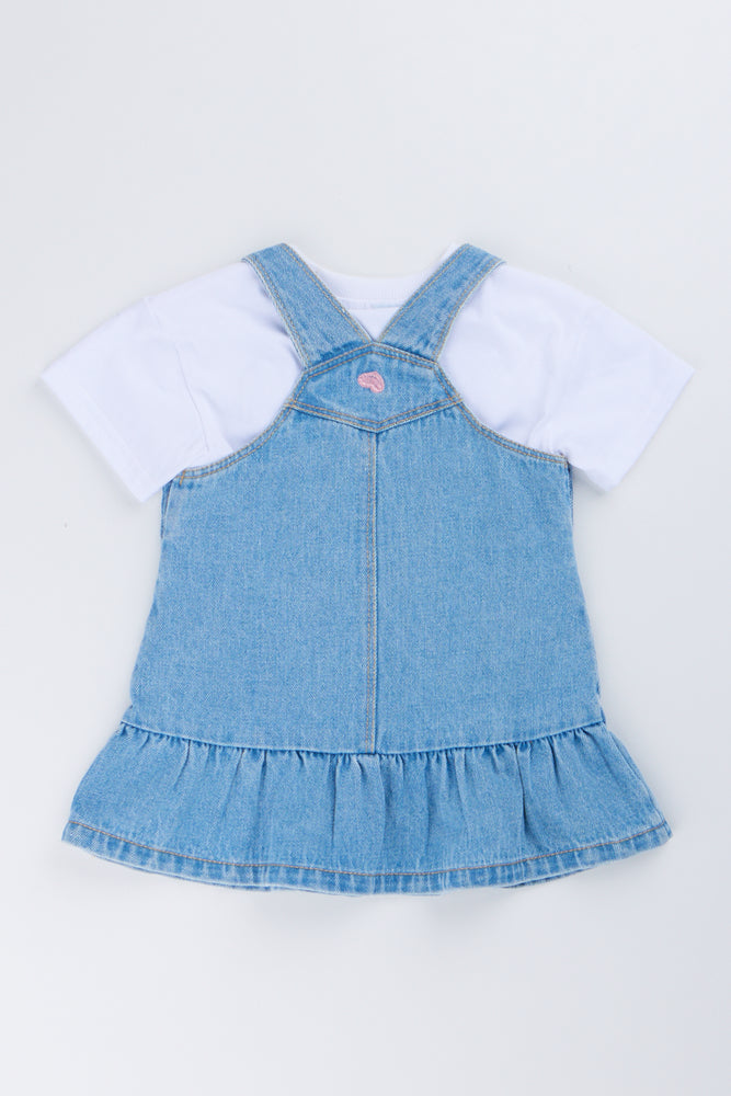Denim Embroidered Pinafore Dress (2)