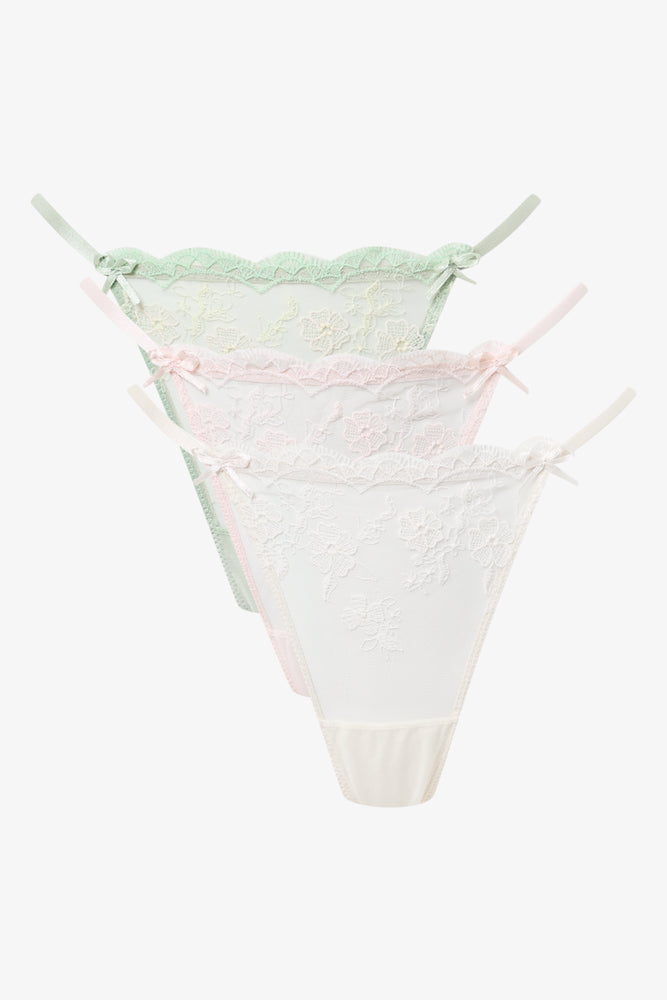 3 Pack Floral Bridal Thongs (1)
