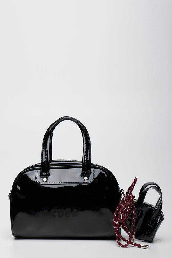Black Patent Handbag With Charm