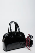Black Patent Handbag With Charm (1)