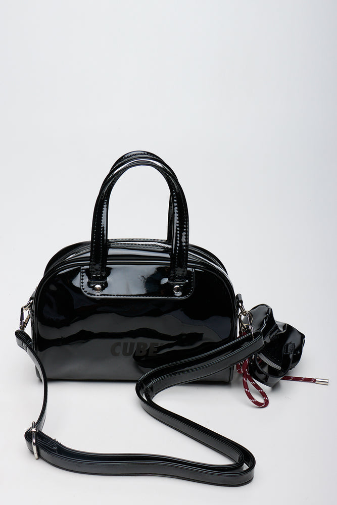 Black Patent Handbag With Charm (2)