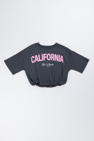 Charcoal California Graphic Bubble T-Shirt
