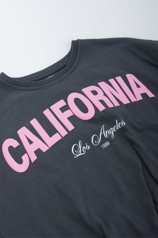 Charcoal California Graphic Bubble T-Shirt (1)