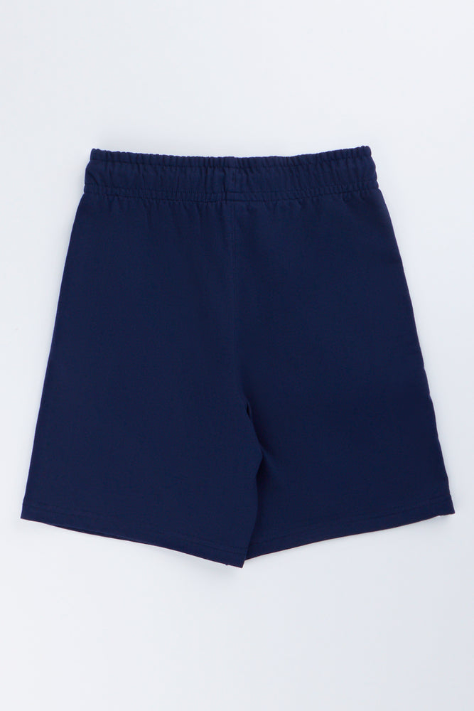 Navy Knit Active Shorts (3)