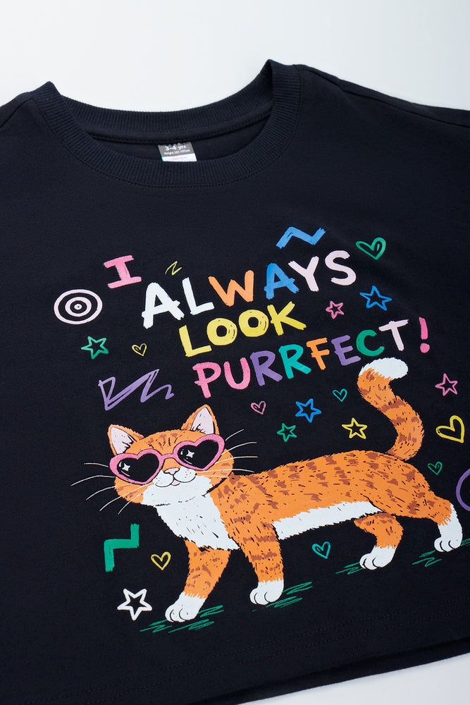 Spur Black Cat Graphic T-Shirt (1)