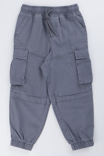 Grey Twill Cargo Jogger