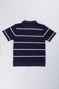 Navy Striped Knitted Golfer (2)