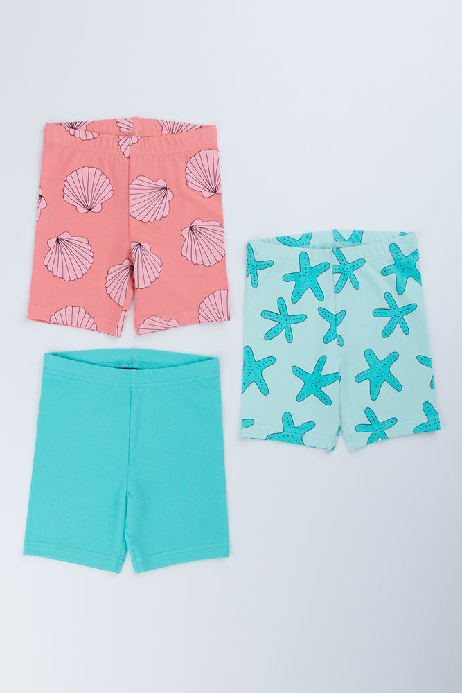 3 Pack Printed Cycle Shorts