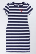 Striped Amore Heart Bodycon Dress