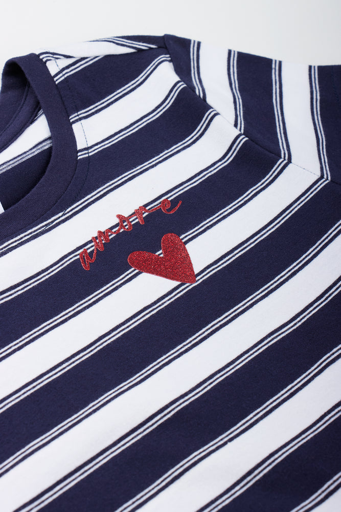 Striped Amore Heart Bodycon Dress (1)