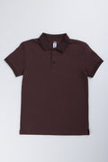 Brown Cotton Short Sleeve Golfer