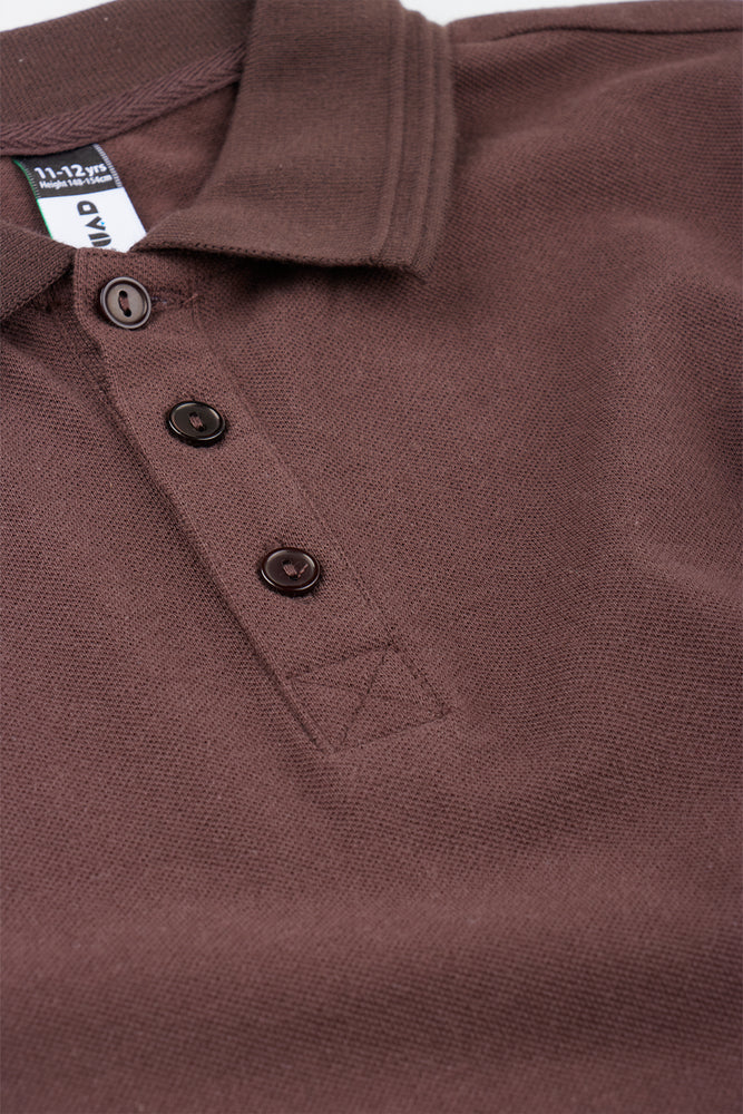 Brown Cotton Short Sleeve Golfer (1)