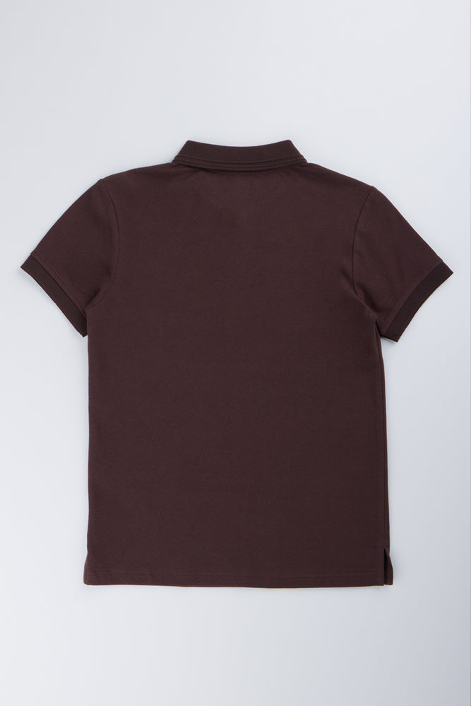 Brown Cotton Short Sleeve Golfer (2)