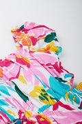 Tropical Floral Puff Sleeve Dress (1)