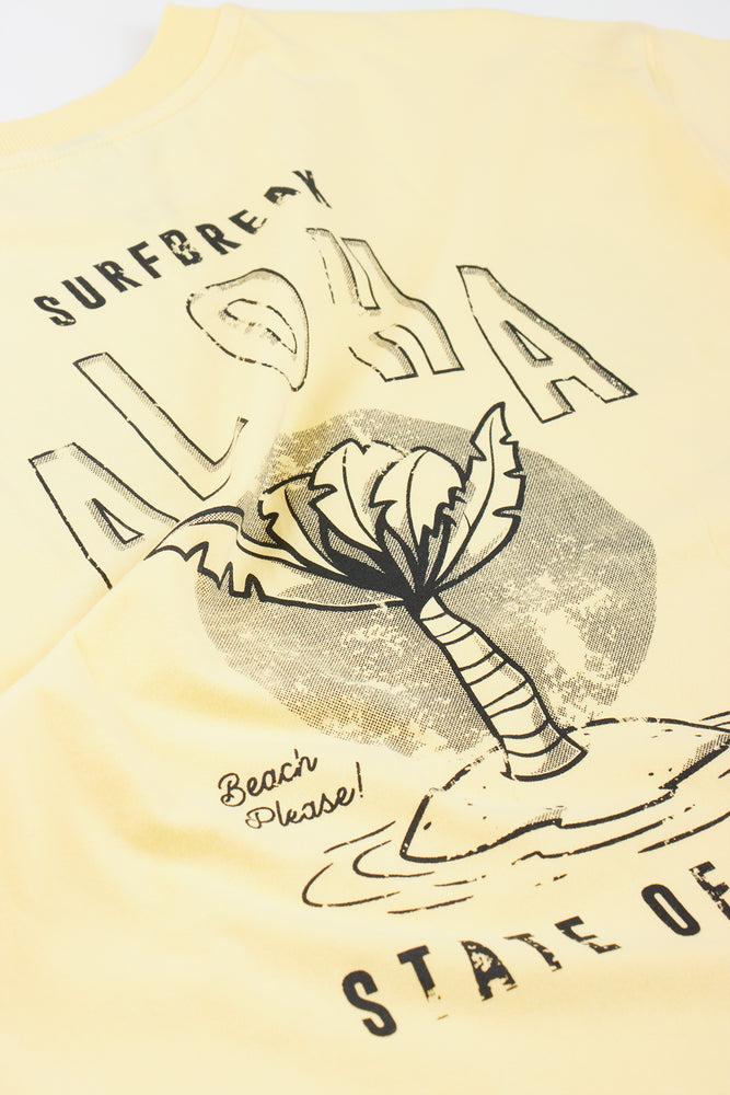 Yellow Printed State Of Mind T-Shirt (1)