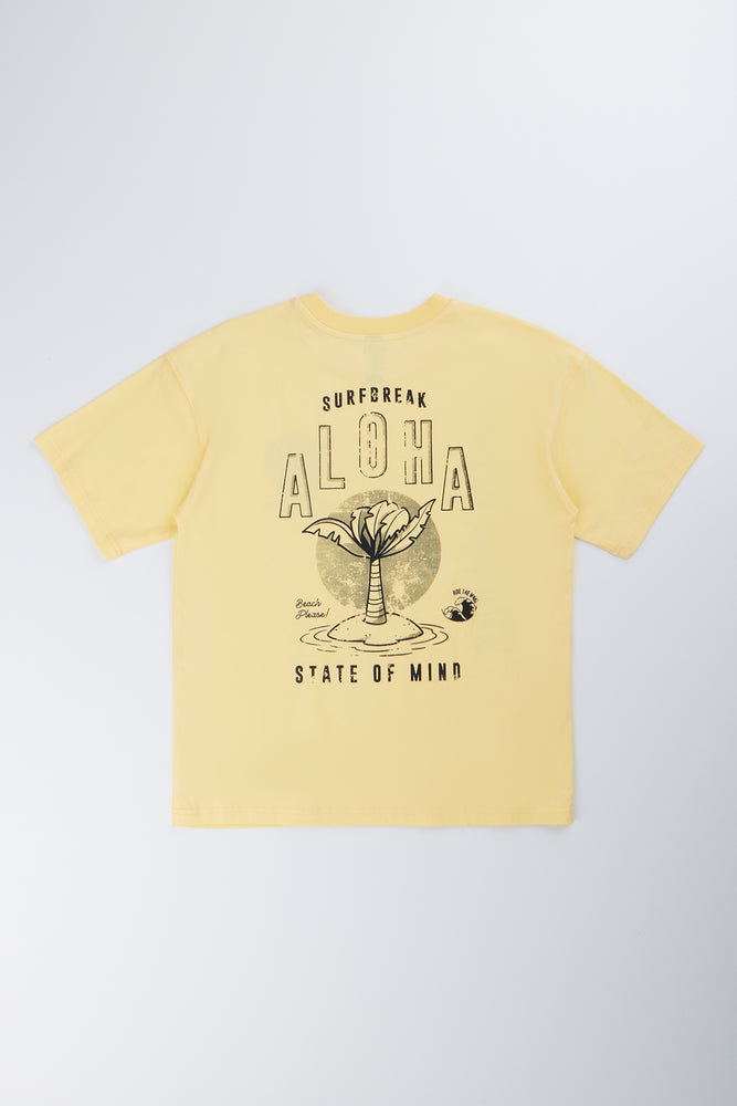Yellow Printed State Of Mind T-Shirt (2)
