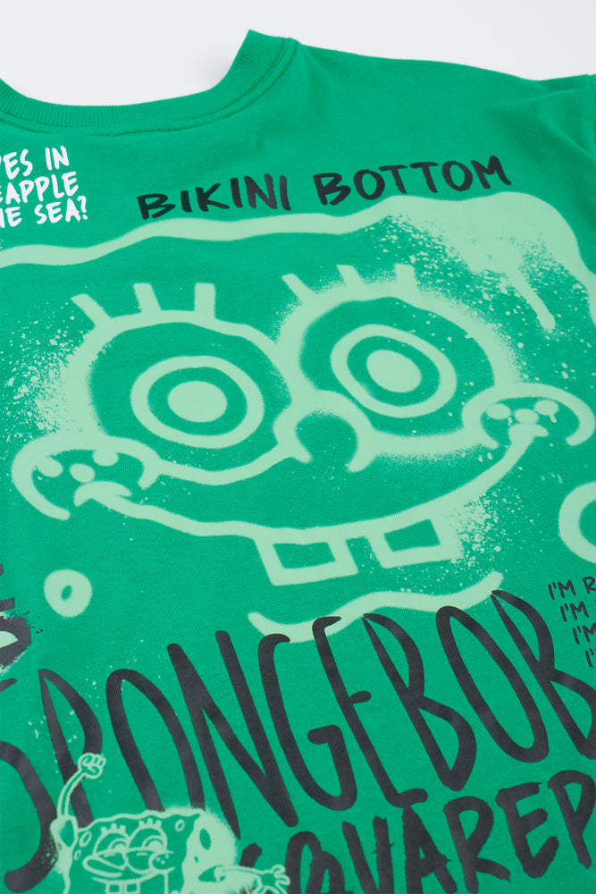 Green SpongeBob Graphic T-Shirt (1)