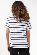 White & Black Striped Crewneck T-Shirt (2)