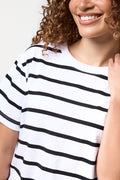 White & Black Striped Crewneck T-Shirt (3)