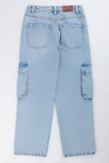 Blue Light Wash Cargo Jeans (2)