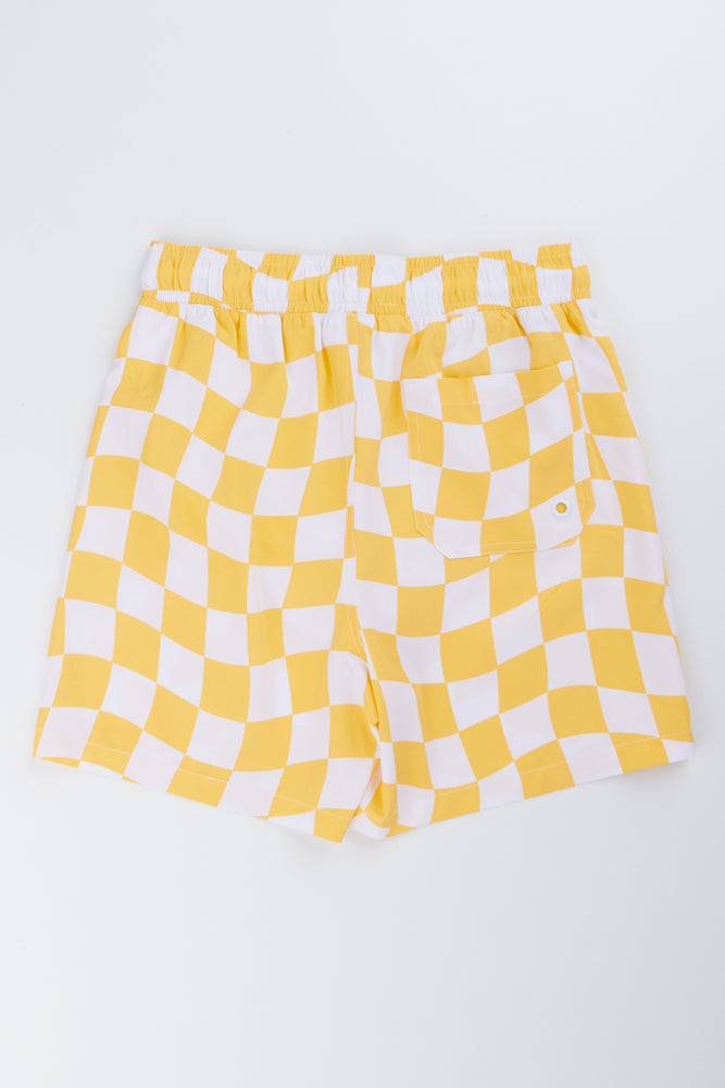 Yellow Gingham Swim Shorts (2)