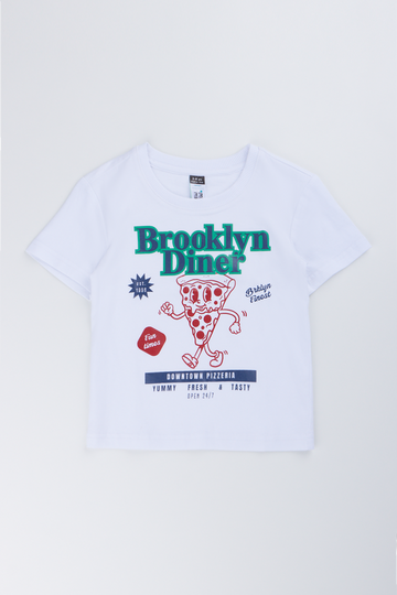 White Diner Graphic T-Shirt