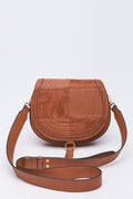 Tan Patch Detail Saddle Bag