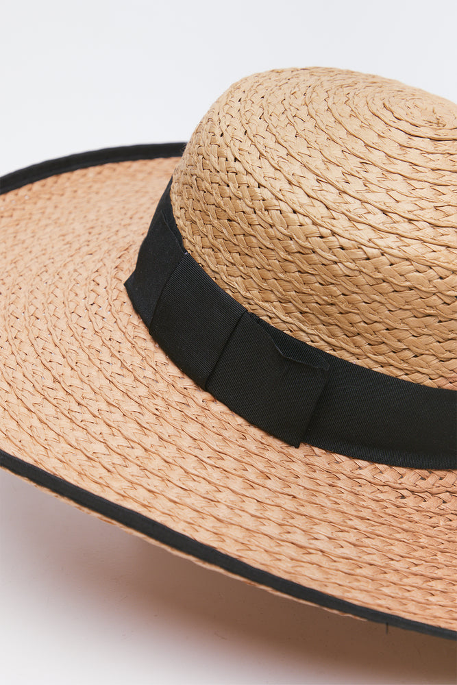 Natural Straw Floppy Sun Hat (1)