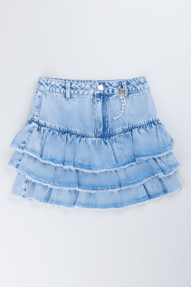 Rara Denim Skirt With Keychain